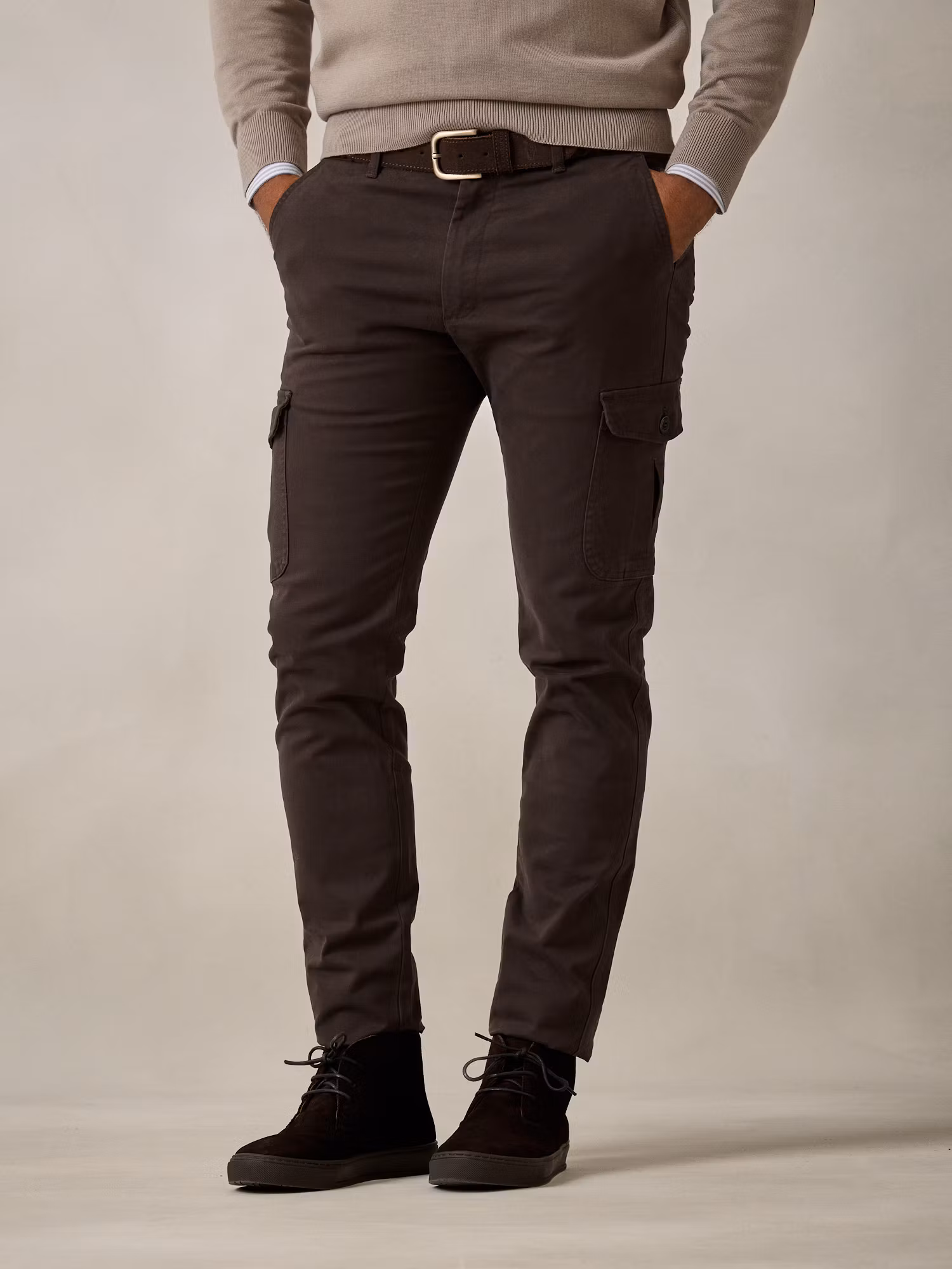 Cotton cargo trousers | Mocha
