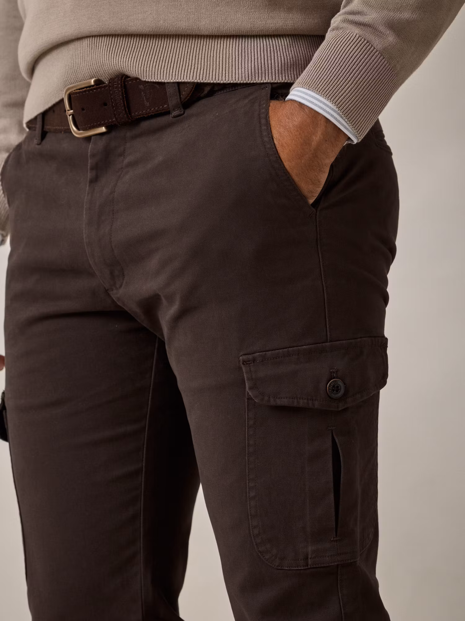 Cotton cargo trousers | Mocha
