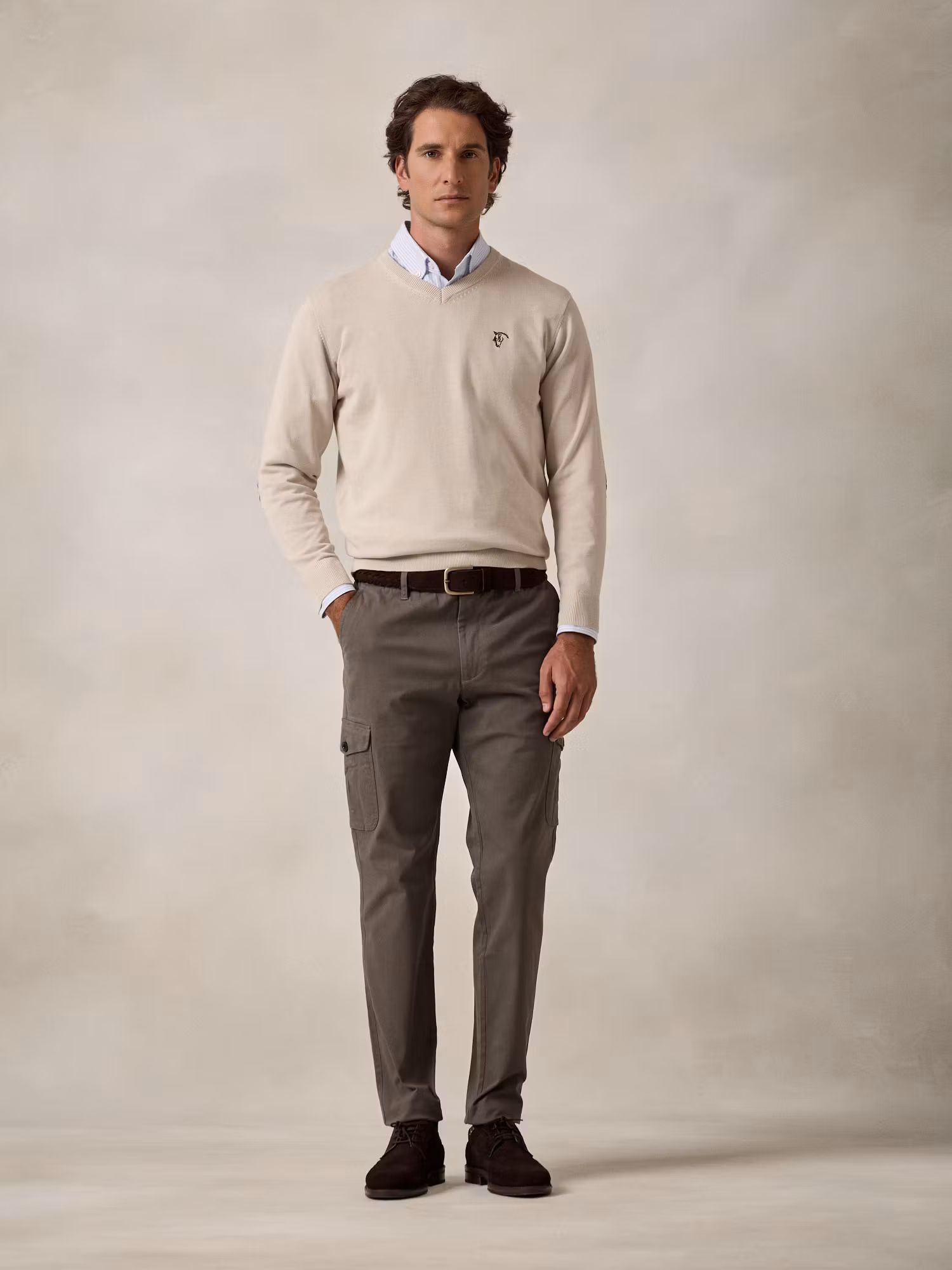 Cotton cargo trousers | Tan