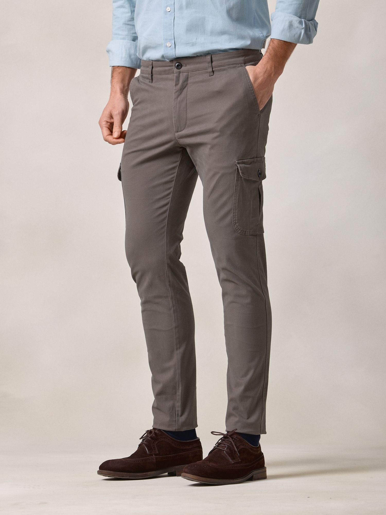 Cotton cargo trousers | Tan