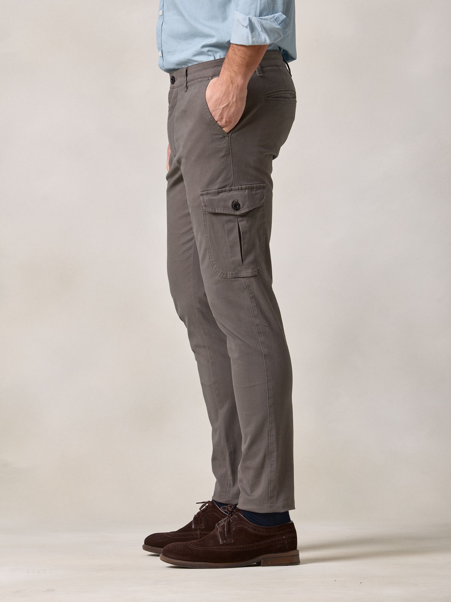 Cotton cargo trousers | Tan