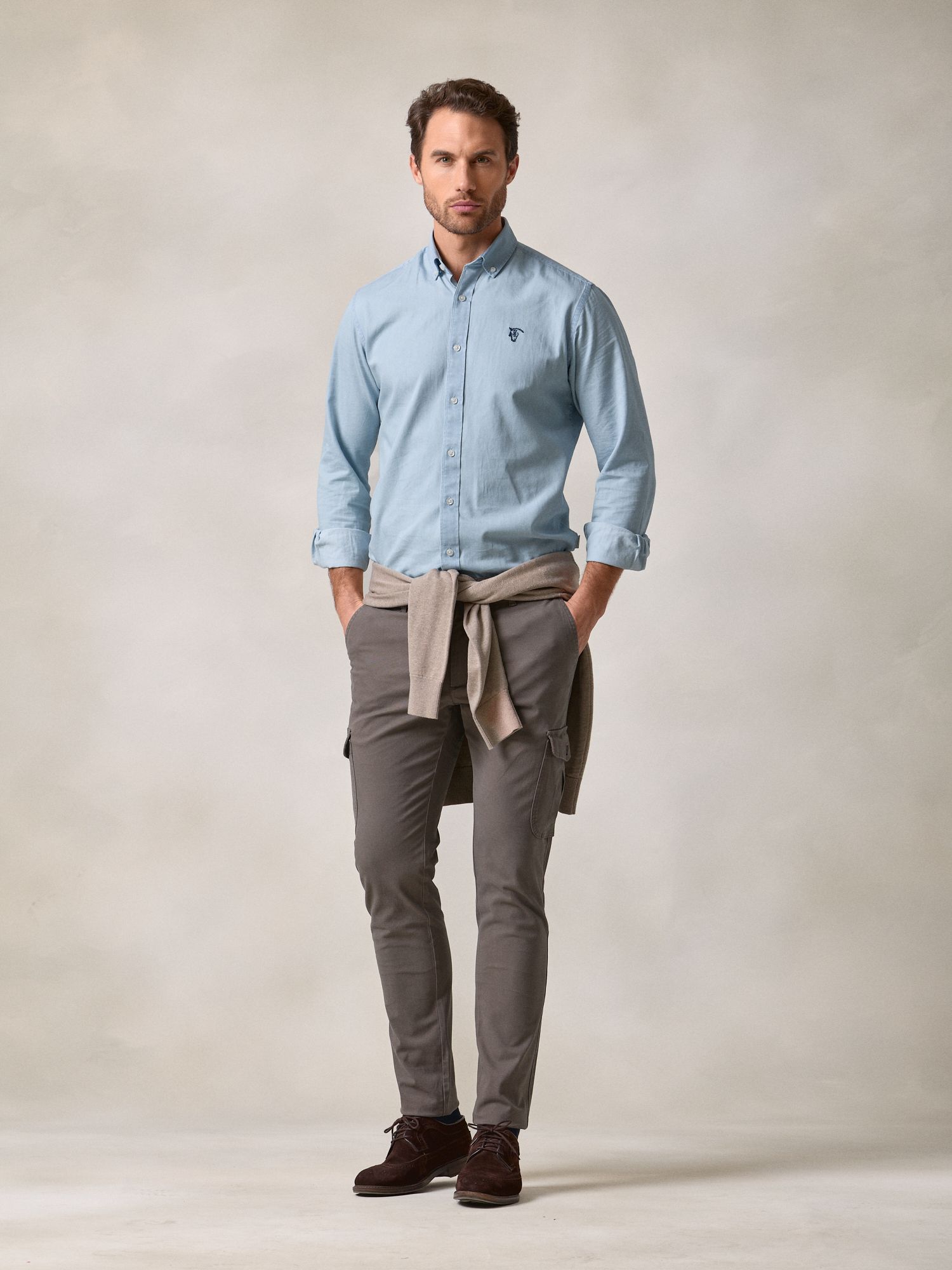 Cotton cargo trousers | Tan