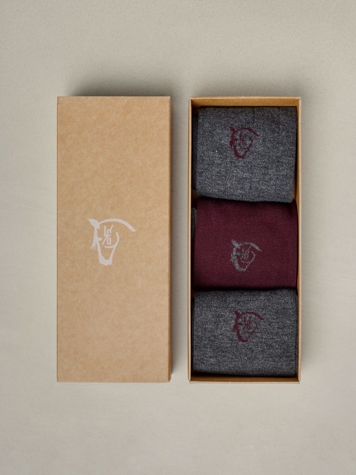 Pack de 3 Meias Caneladas para Vestir | Vinho