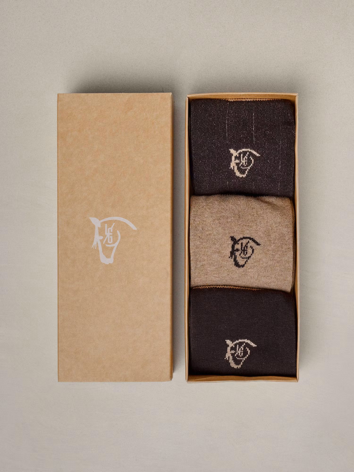 Pack de 3 Meias Caneladas para Vestir | Chocolate 