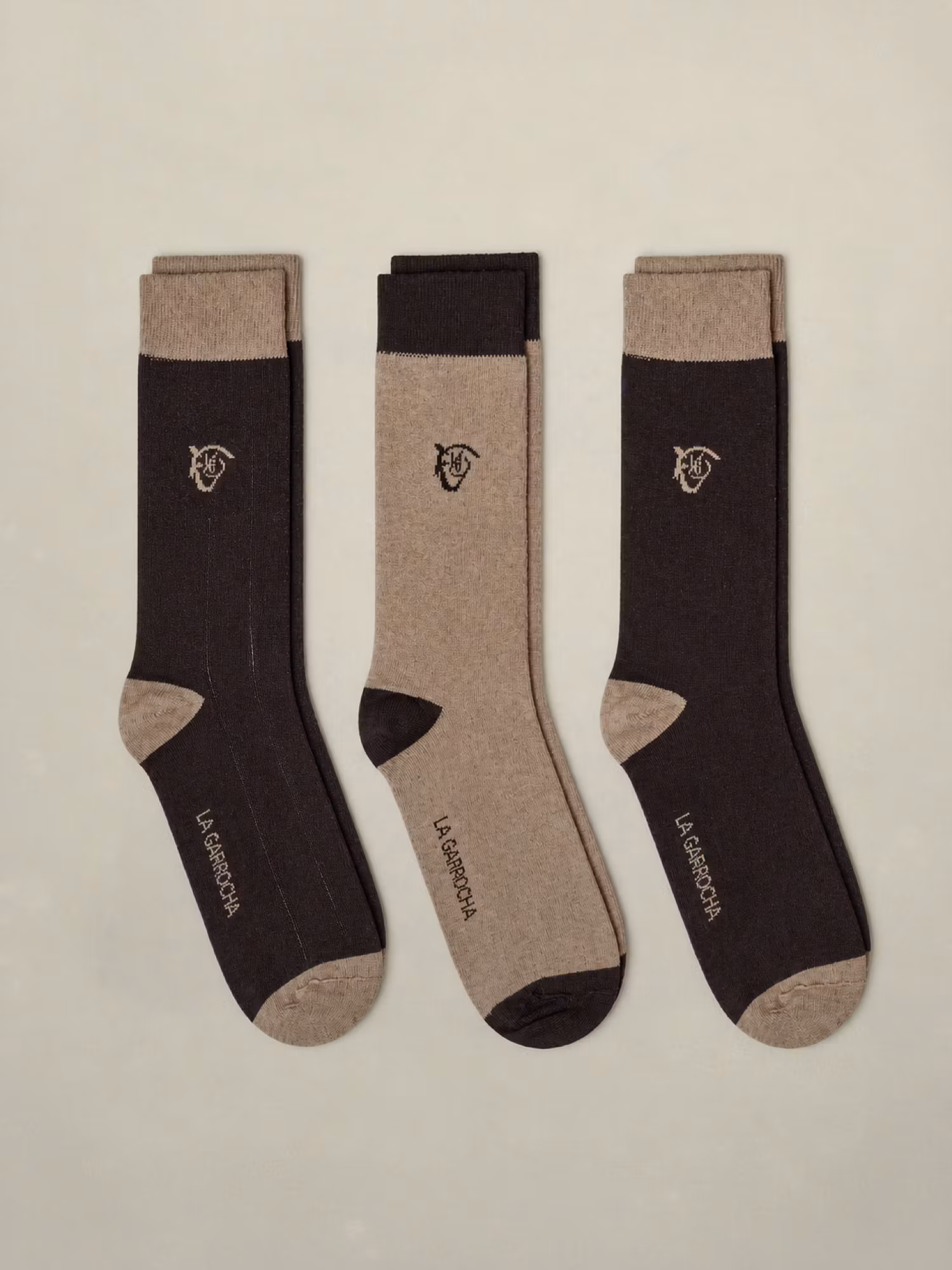 Pack de 3 Meias Caneladas para Vestir | Chocolate 