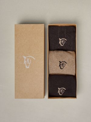 Pack 3 Calcetines Canalé Vestir | Chocolate