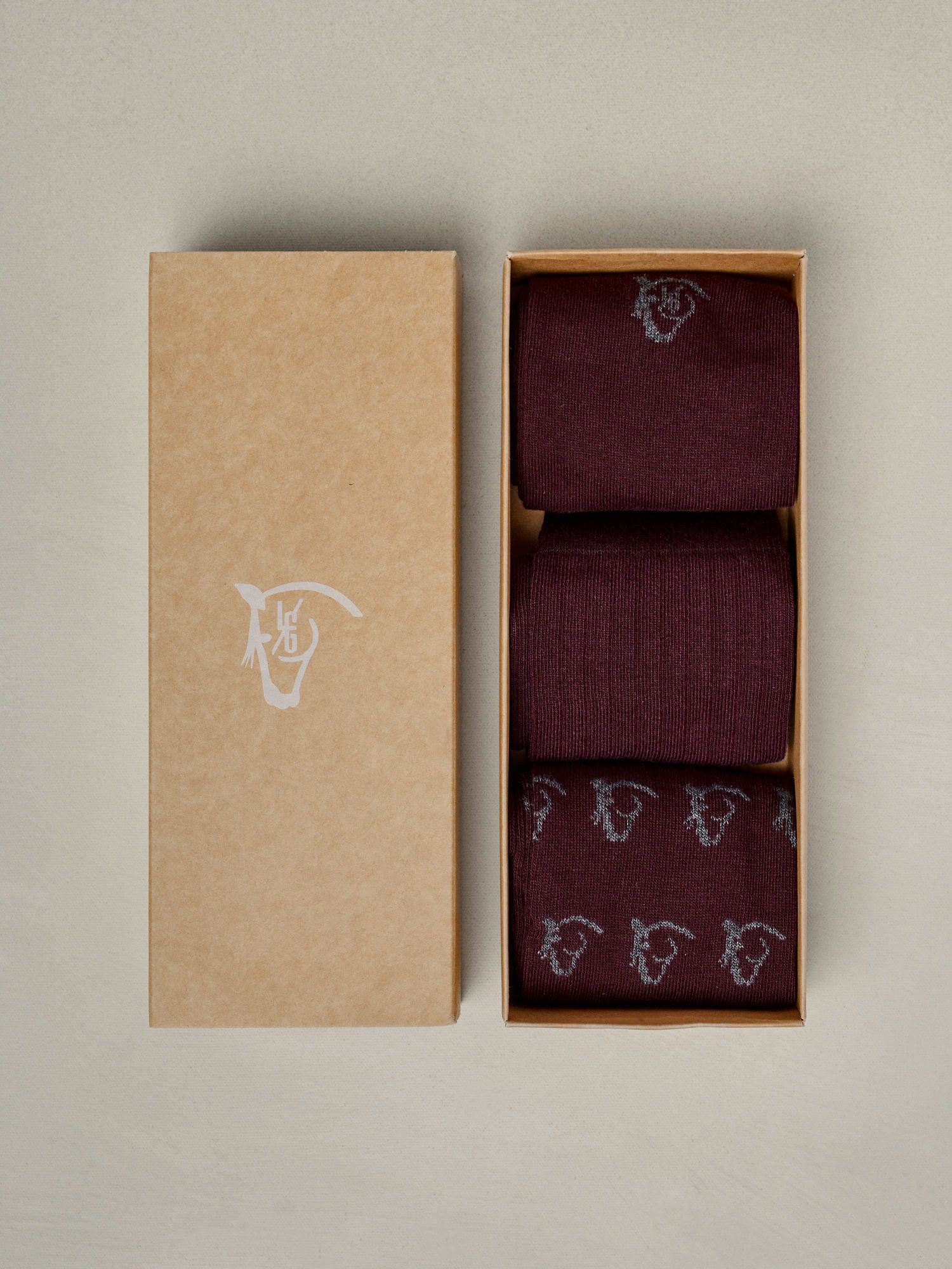Pack de 3 Meias Equestres | Vinho