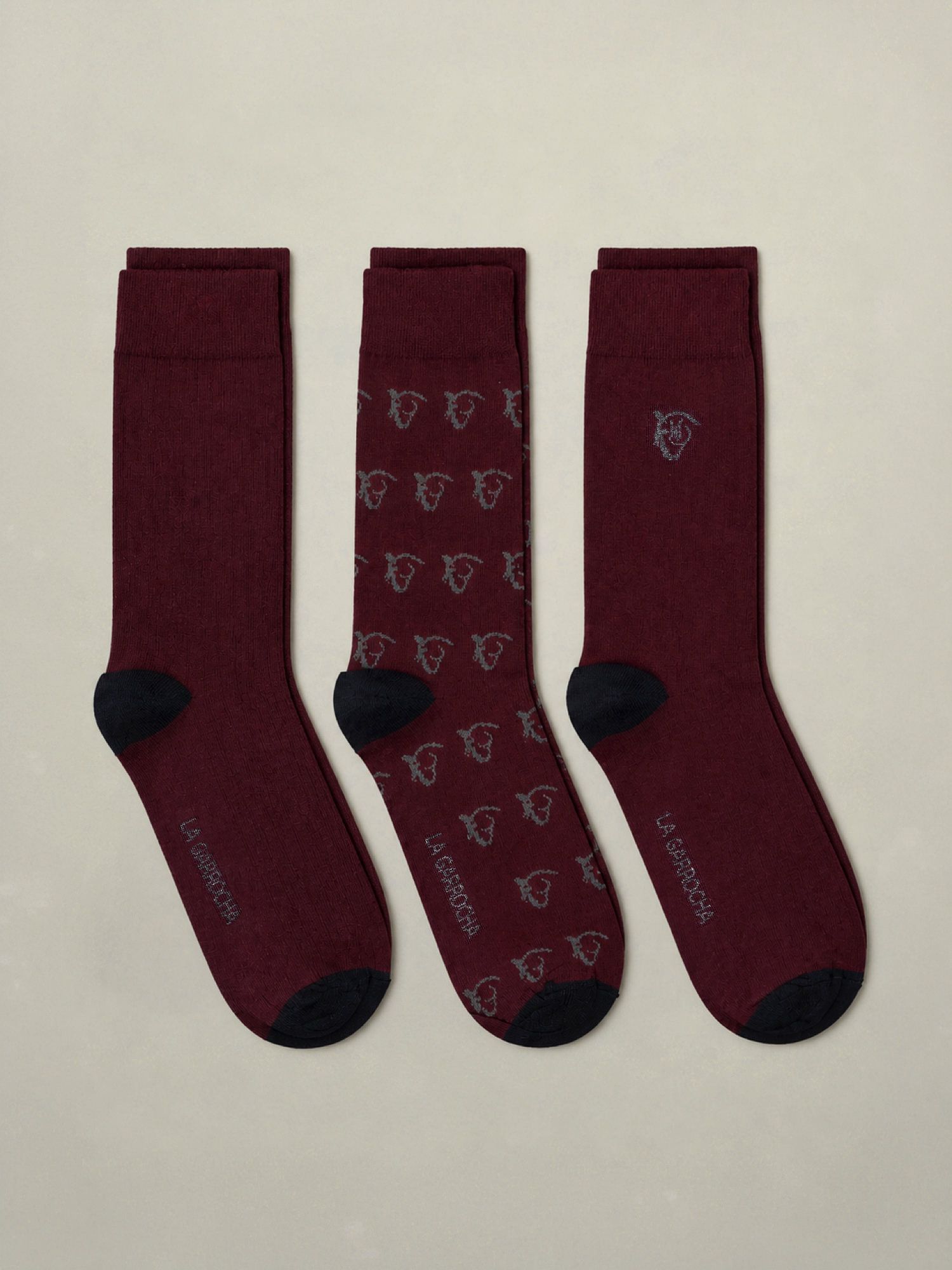 Pack de 3 Meias Equestres | Vinho