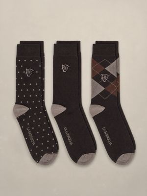 Pack of 3 Patterned Socks | Chocolate