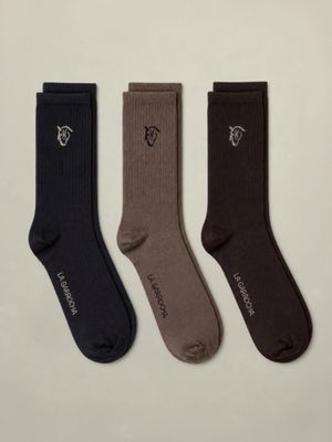 Pack of 3 Ribbed Plain Socks | Navy Blue