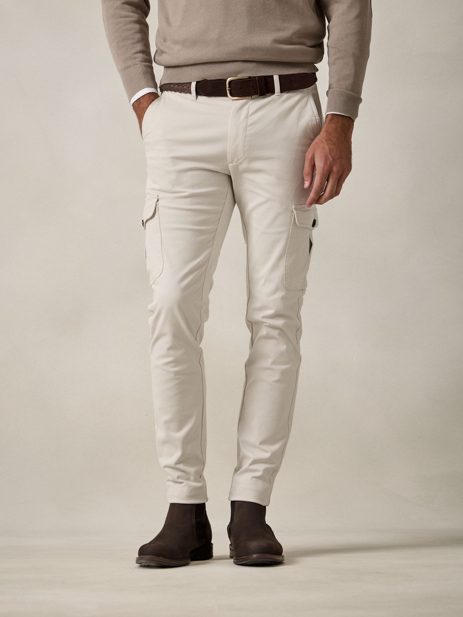 Pantalon cargo coton | Beige