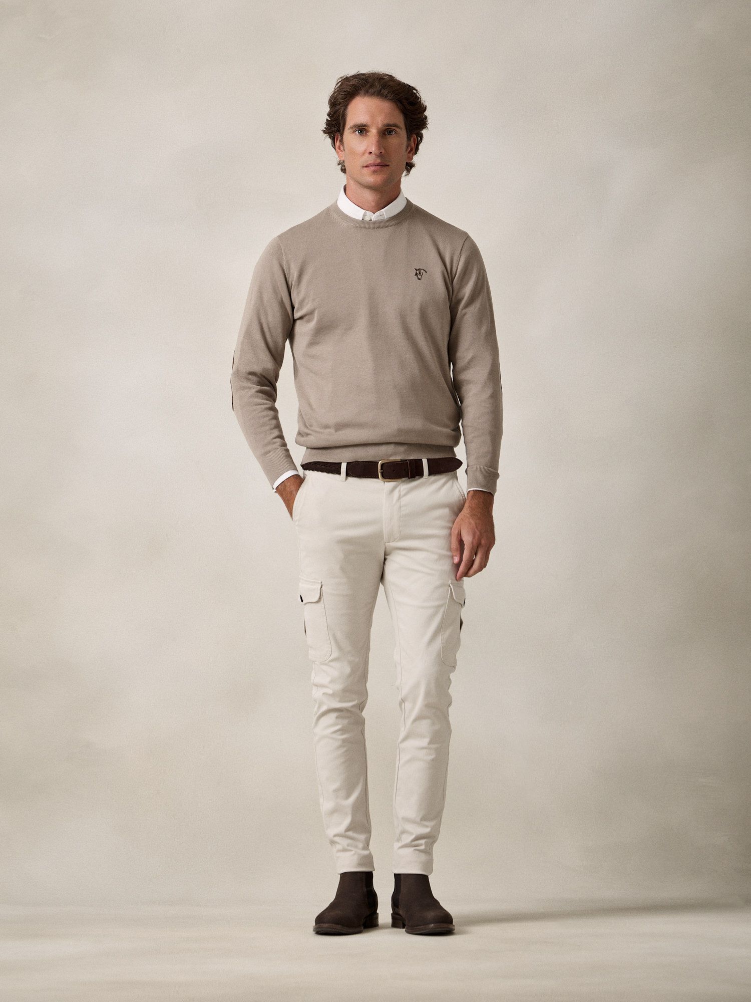 Cotton cargo trousers | Beige